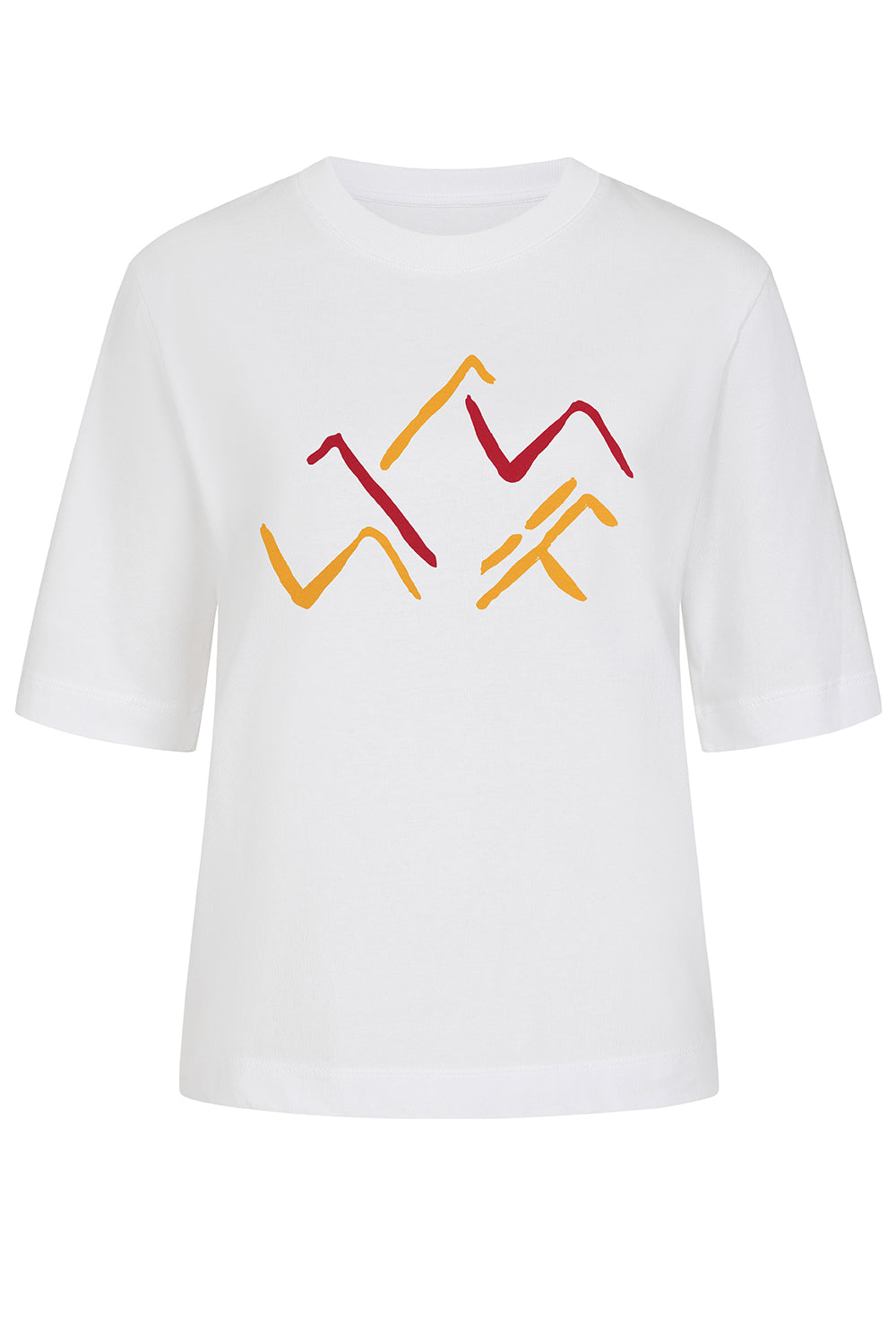 Boxy Printed White Organic Cotton Tee