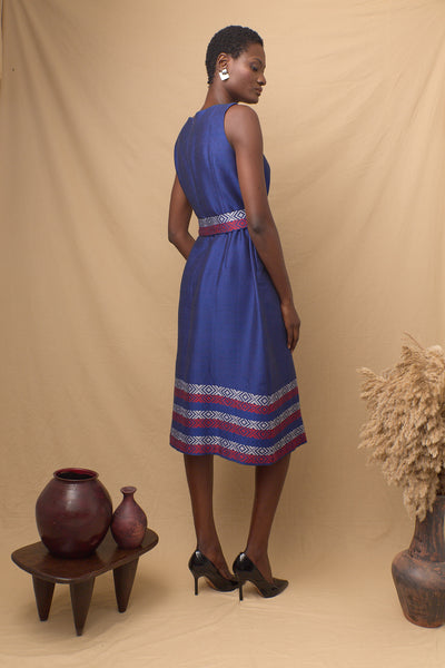 Sleeveless Fadila Shift Dress Blue