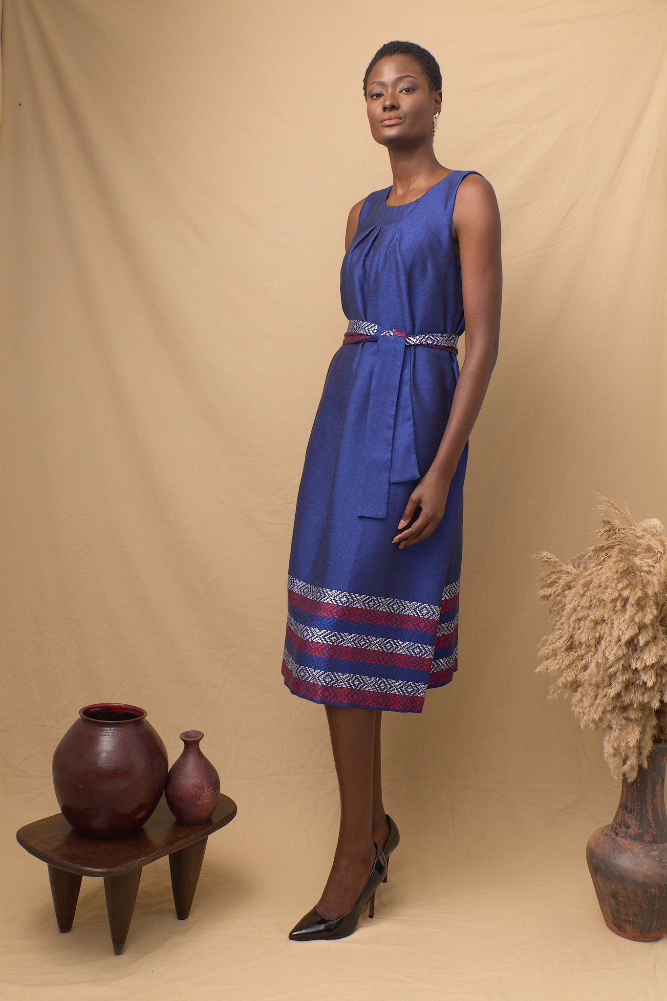 Sleeveless Fadila Shift Dress Blue
