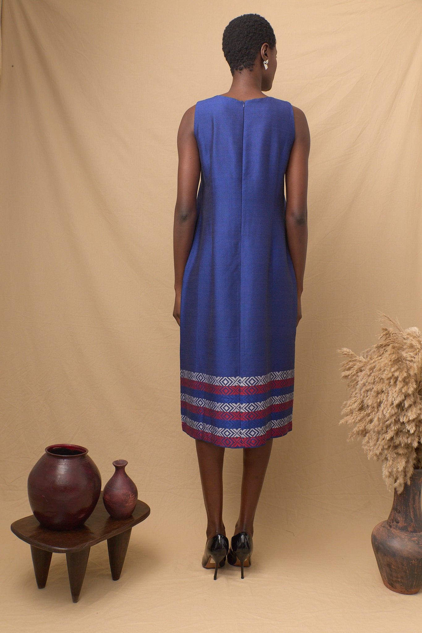 Sleeveless Fadila Shift Dress Blue