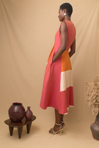 Sadio Full Skirt Dress Pink