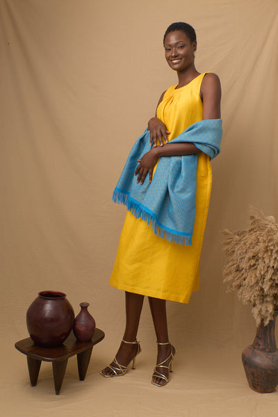 ZigZag Scarf yellow and blue