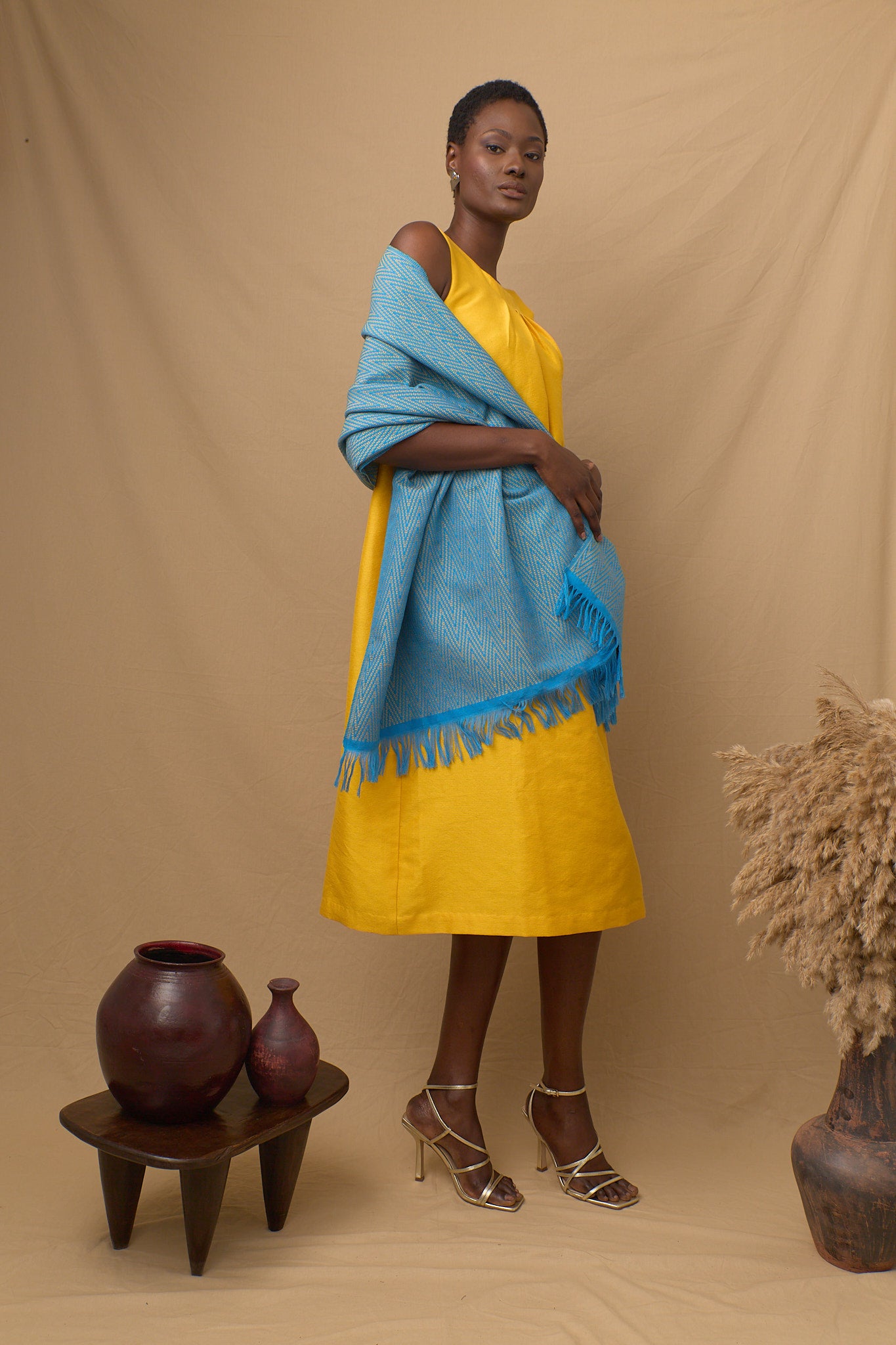 ZigZag Scarf yellow and blue
